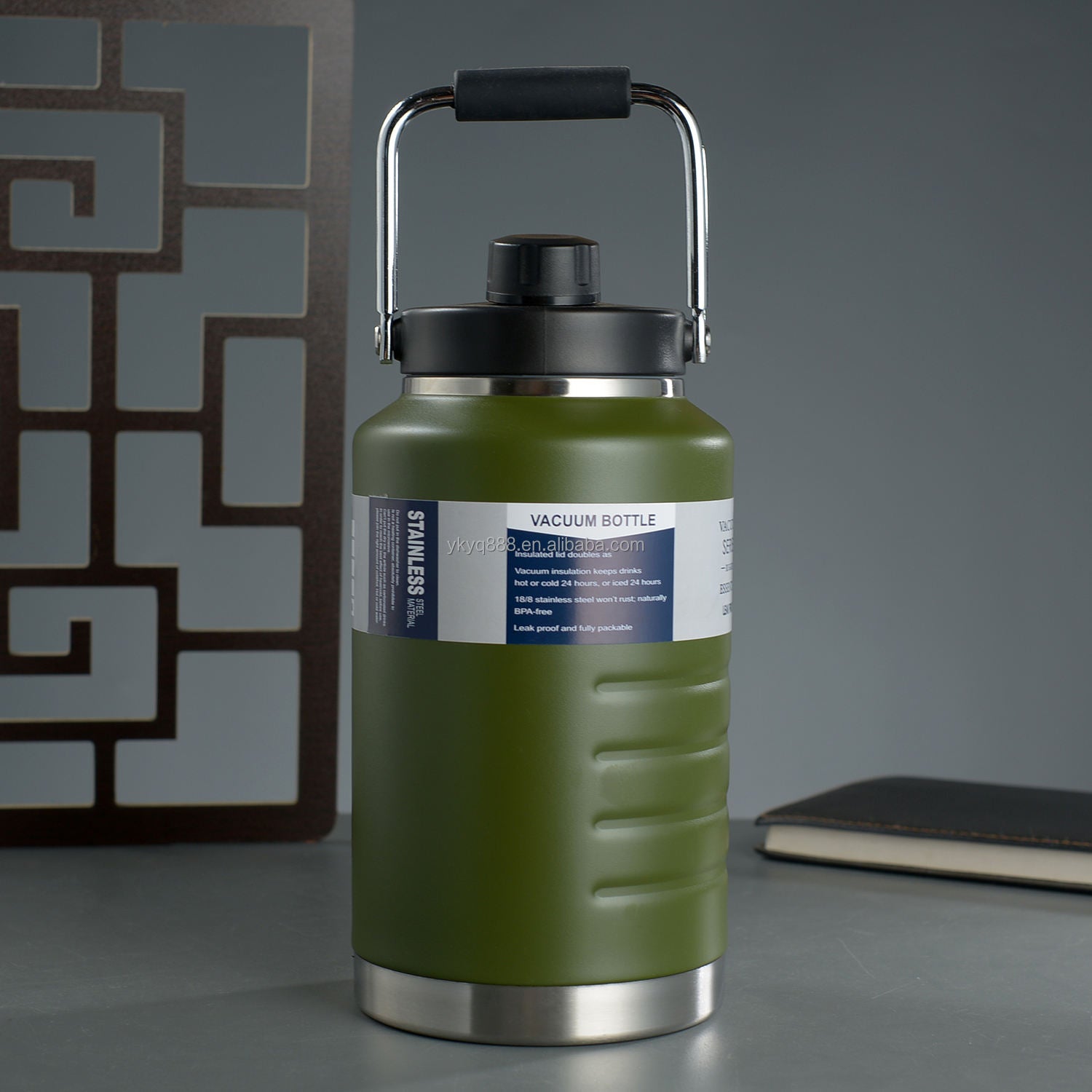 Kitchen Mart Insulated Stainless Steel Vacuum Water Bottle 2100ml | Double Wall 18/8 Steel | Hot 12 Hrs & Cold 12 Hrs | MagCap Dock Lid | BPA Free | Outdoor Ice Bucket Jug for Travel, Gym, Office & Home