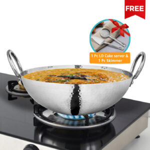 Stainless Steel Triply Deep Hammered Kadhai Pro