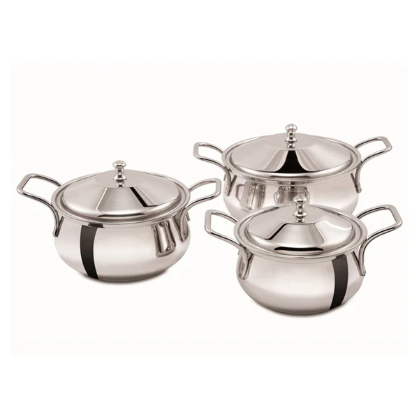 Mirror Royal Handi With Induction Bottom (Set Of 3)