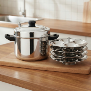 Embassy Sandwich Bottom Idly Maker with Deluxe Idly Stand & Lifter – Stainless Steel