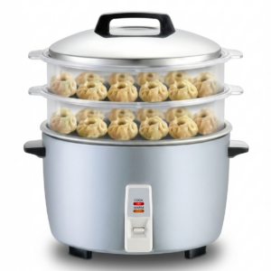 Panasonic SR-942D (SS) 4.2L Automatic Rice Cooker & Momo Steamer with Double Basket (cooks 2.5 kgs Rice)