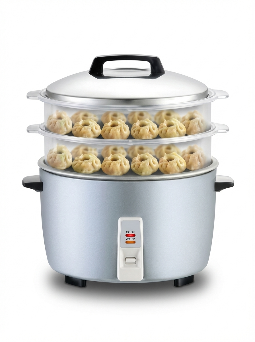 Panasonic SR-942D (SS) 4.2L Automatic Rice Cooker & Momo Steamer with Double Basket (cooks 2.5 kgs Rice)