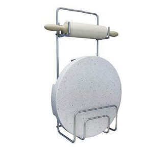 Kitchen Mart Chakla Belan Stand / Rolling Pin-tong holder, Stainless Steel, Wall Mount (Only Stand)