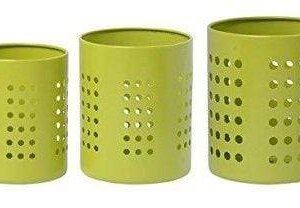 Kitchen Mart Stainless Steel Cutlery Holder, 3-Piece, Green (Size:S4, S5, S6)
