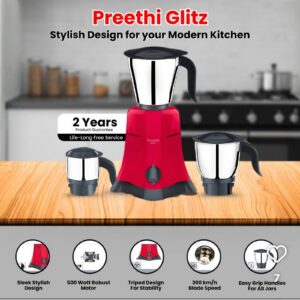 Preethi Mixer Grinder Glitz 500 W