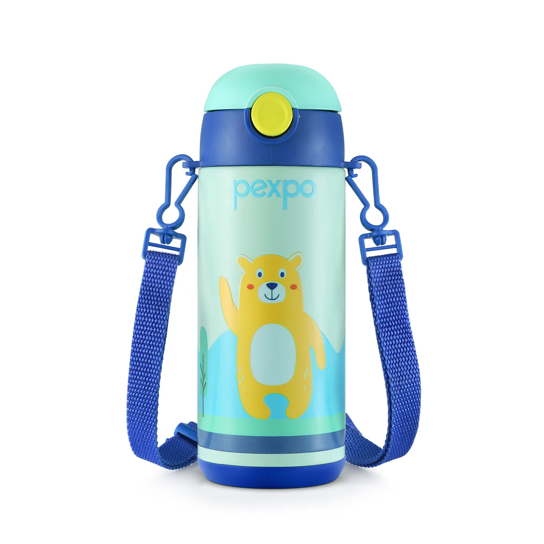 Pexpo Pixy Bear Uv Printed Design Bottle (Sea Green) 300Ml
