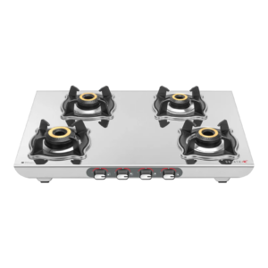 Sujata Sterno 4 Burner Stainless Steel Gas Stove — 2 mm SS Body, SABAF Valve, 9 Year Warranty